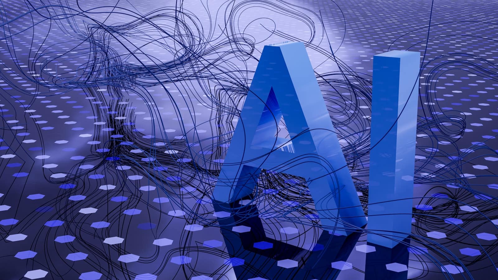 Abstract AI and neural network visualization